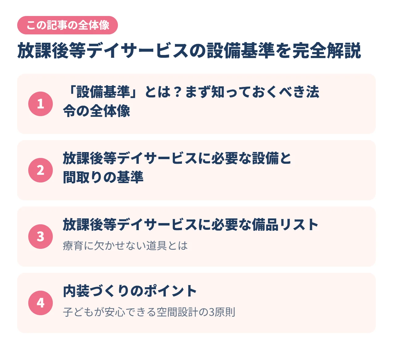 放課後等デイサービスの設備基準を完全解説｜この記事の全体像